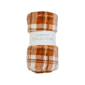 CURATED COLLECTIONS Curated Collections Multi Orange 50-in W Polyester Throw