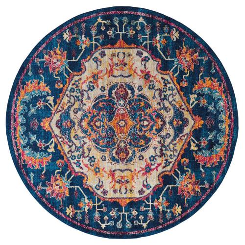 United Weavers Of America Abigail Midnight Blue Round Indoor MachineMade Oriental Area Rug