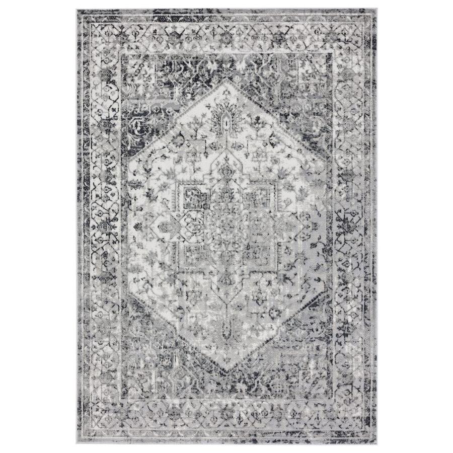 United Weavers Of America Veronica 5 x 7 Gray Indoor Medallion Oriental Area Rug in the Rugs