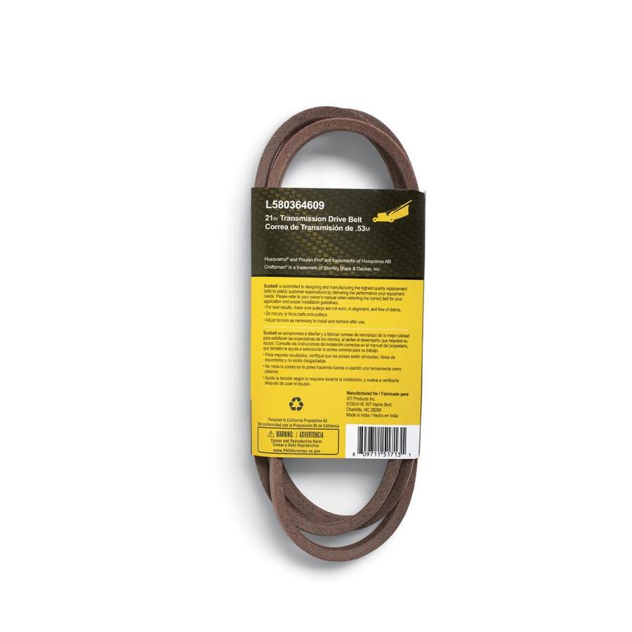 Sunbelt L-580364609 21-in Transmission Drive Belt for Push Lawn Mowers ...