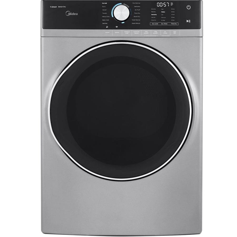 Midea Midea Laundry 8 Cu Ft Reversible Side Swing Door Stackable Steam Cycle Gas Dryer White In The Gas Dryers Department At Lowes Com