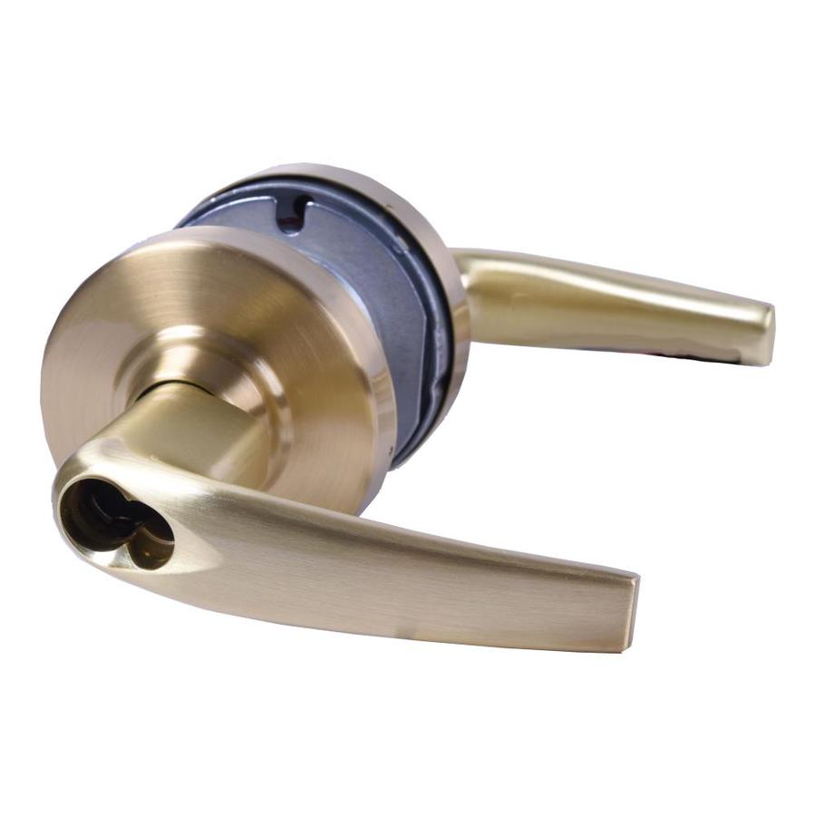 Schlage ND Series Cylindrical Lock Satin Brass Reversible Keyed Entry Door Handle at