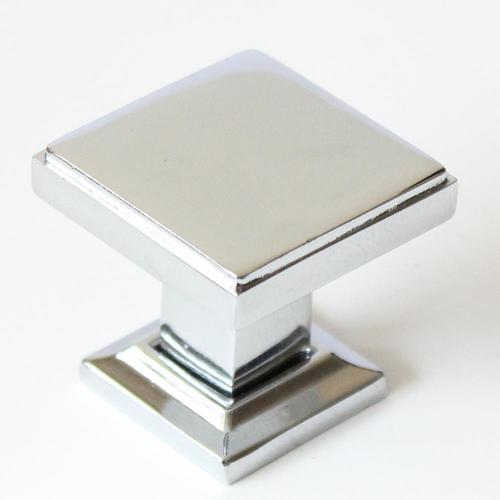 Rusticware 1.125in Chrome Square Knob in the