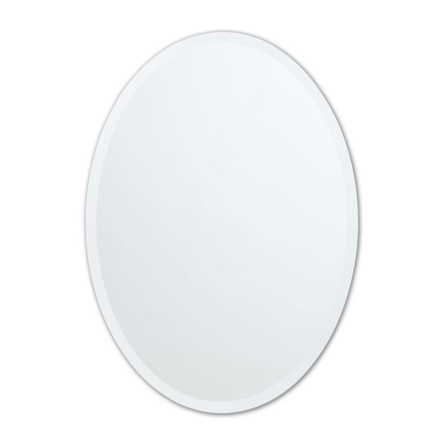 oval mirror bathroom frameless bevel better silver lowes