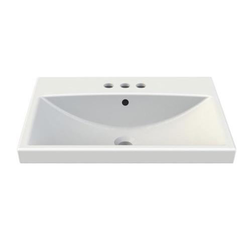 Nameeks Elite White Ceramic WallMount Rectangular Bathroom Sink with
