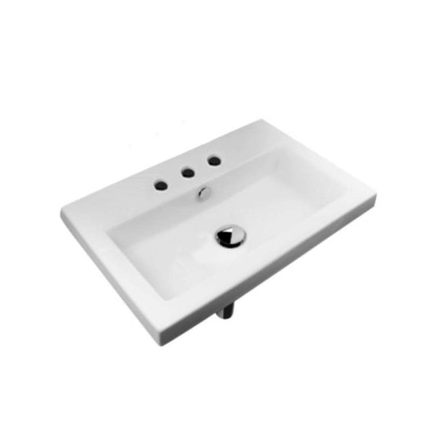 Nameeks Serie 40 White Ceramic Wall Mount Square Bathroom Sink