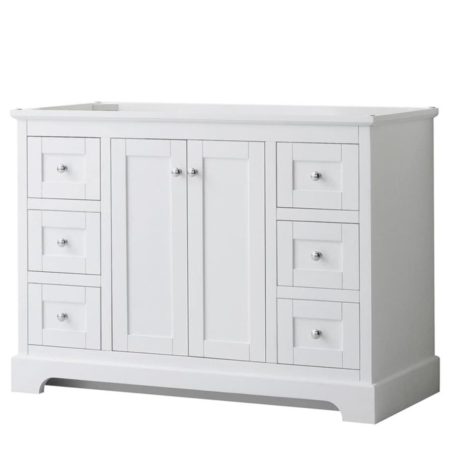 Wyndham Collection Avery 48in White Bathroom Vanity in the