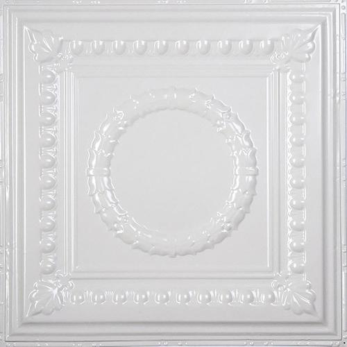 American Tin Ceilings 24in x 24in 5Pack Bright White Gloss Metal/Tin