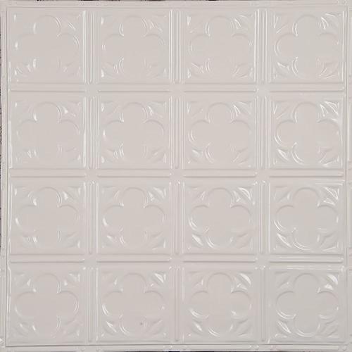 American Tin Ceilings 24-in X 24-in 5-pack Creamy White Satin Metal Tin 