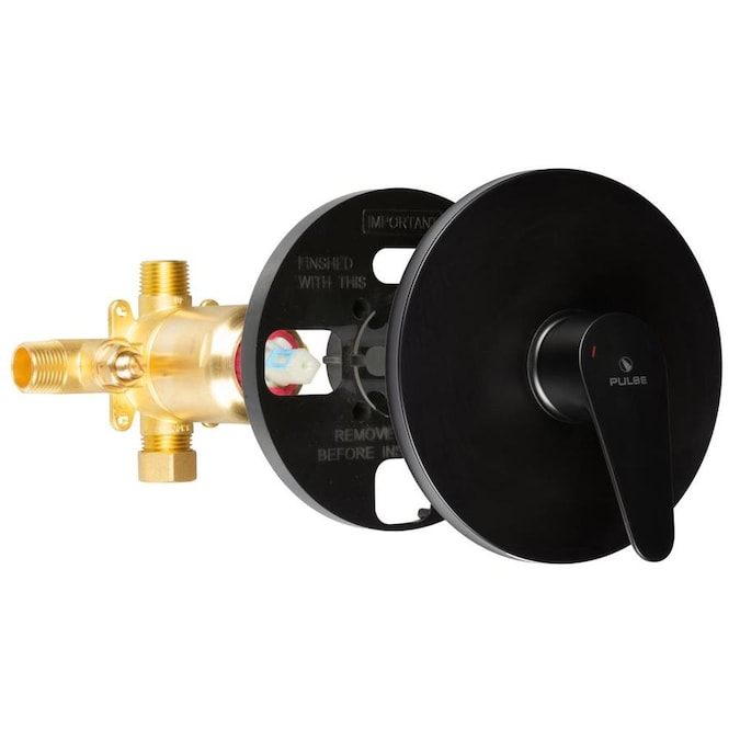 Pulse Pulse Showerspas Tru Temp Pressure Balance Valve With Matte Black Trim Kit In The Tub Shower Valves Department At Lowes Com