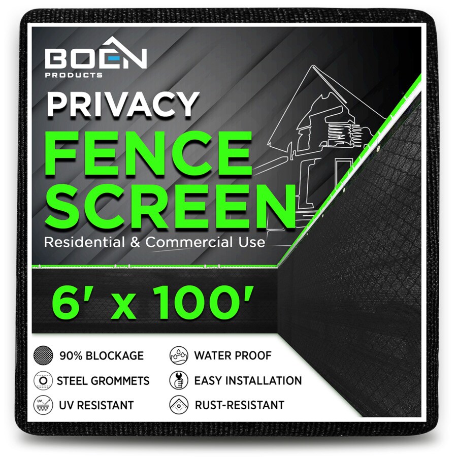 BOEN 6ft x 100ft L Black Polyethelene Chain Link Fence Screen in the