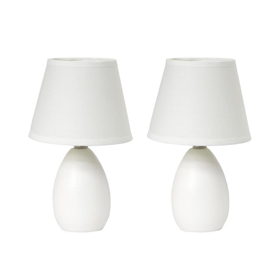Simple Designs 2 Piece Standard Lamp Set With White Shades In The Lamp Sets Department At Lowes Com