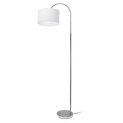 Simple Designs Arched Floor Lamp With Linen Drum Shade At Lowes Com