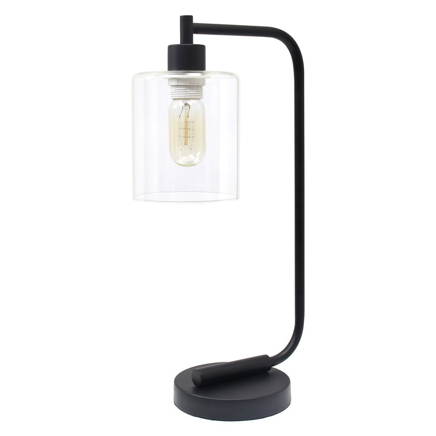 Simple Designs 18 75 In Industrial Desk Lamp With Glass Shade At