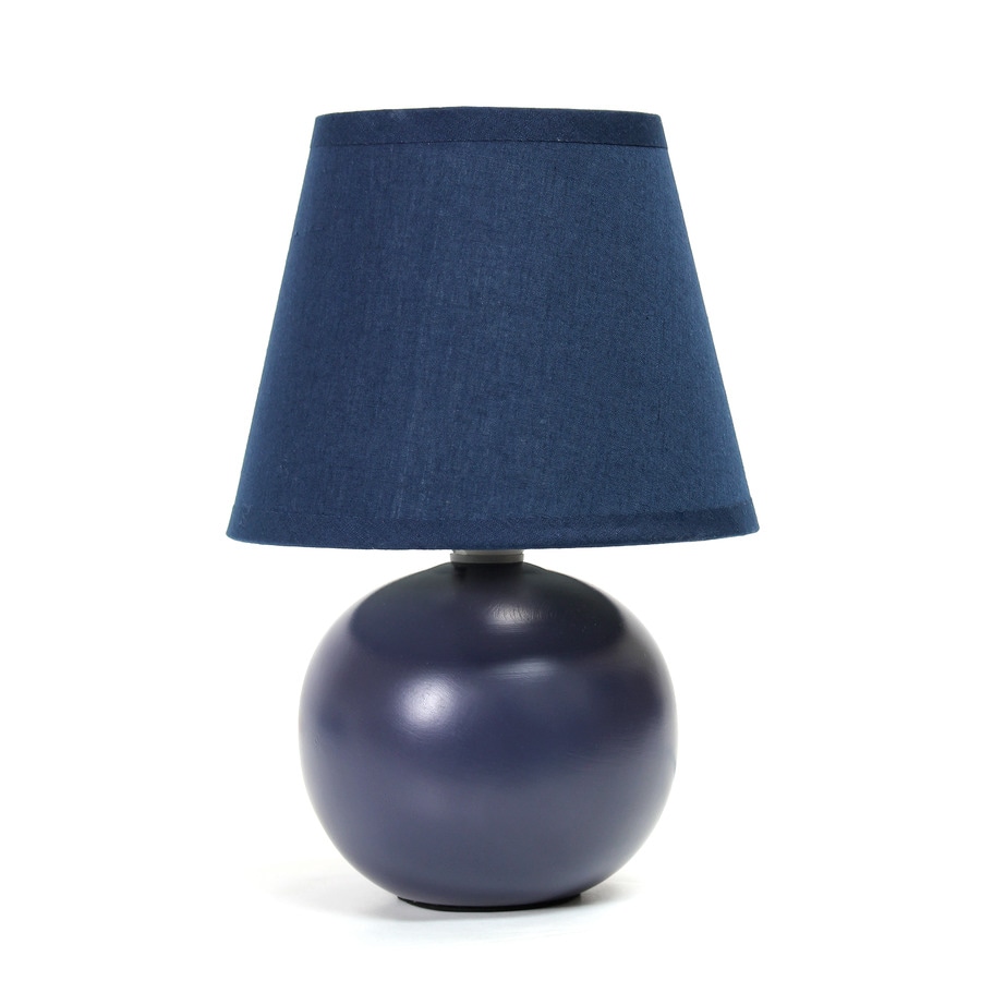 Simple Designs 8.78-in Blue Table Lamp with Fabric Shade at Lowes.com