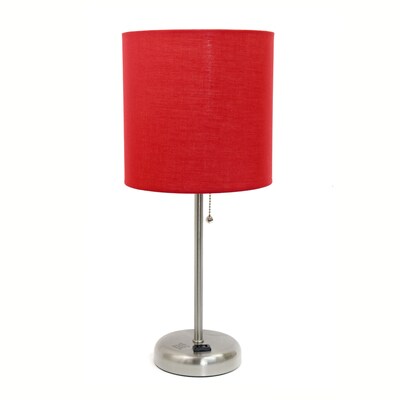 Limelights 19 5 In Red Stick Table Lamp With Fabric Shade At Limelights 19 5 In Red Stick Table Lamp With Fabric Shade At
