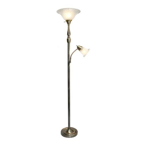 Elegant Designs 71 In Antique Br Torchiere With Reading Light Elegant Designs 71 In Antique Br