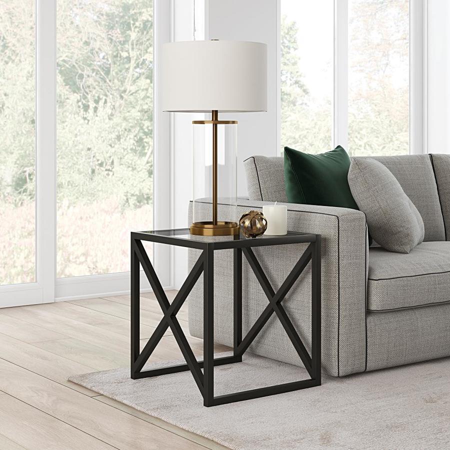 Hailey Home Calix Blackened Bronze Glass End Table in the End Tables ...