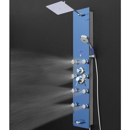 Akdy 52 In Blue 8 Spray Shower Panel System Valve Included In The