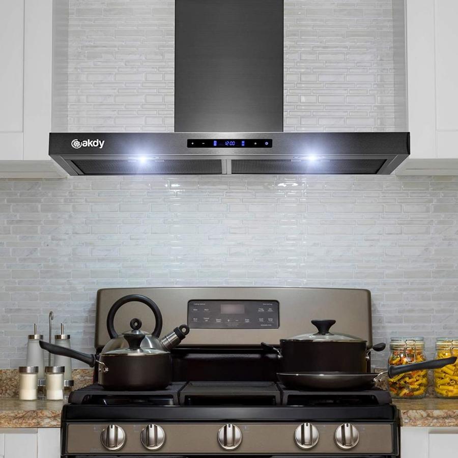 AKDY 30-in Convertible Black Wall-Mounted Range Hood in the Wall ...