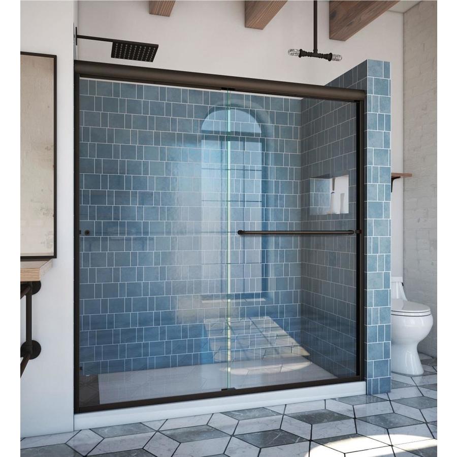 Arizona Shower Door Euro 68in to 72in W Semiframeless Bypass/Sliding Anodized OilRubbed