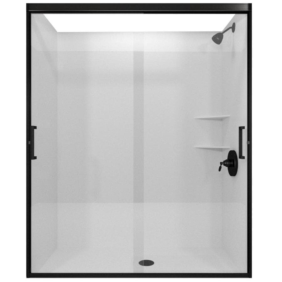 Shop Arizona Shower Door Desert Tombstone 56-in to 60-in Frameless ... - Arizona Shower Door Desert Tombstone 56-in to 60-in Frameless Anodized Oil-