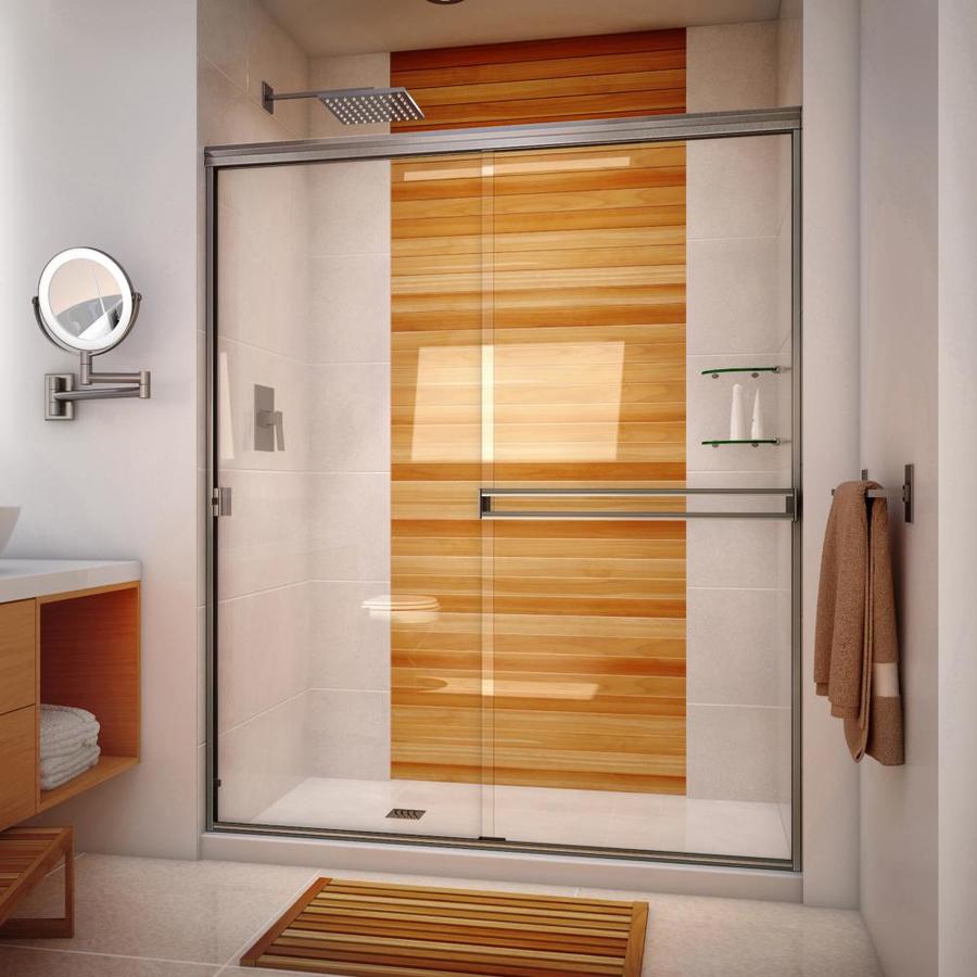 Arizona Shower Door Traditional 62 In To 66 W Semi Frameless Arizona Shower Door Traditional 62 In To 66 W Semi Frameless Brushed Nickel Bypass Sliding