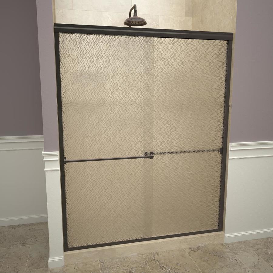 Redi Slide 56.0625in to 60in W Semiframeless Bypass/Sliding OilRubbed Bronze Shower Door at