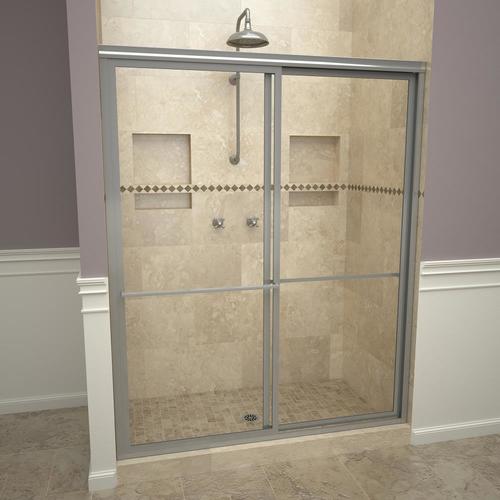 Redi Slide 71.5in H x 45in to 47in W Framed Bypass/Sliding Brushed