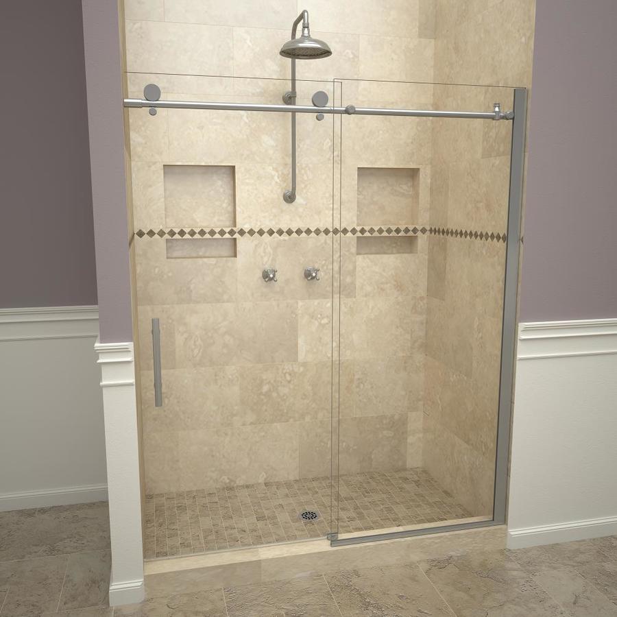 Redi Slide 57 In To 59 In W Semi Frameless Bypass Sliding Brushed