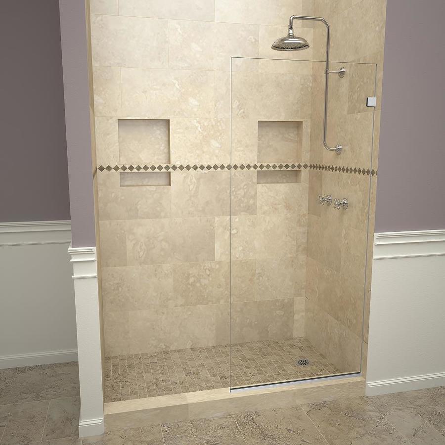 Redi Screen 52in to 72in W Semiframeless Fixed Polished Chrome