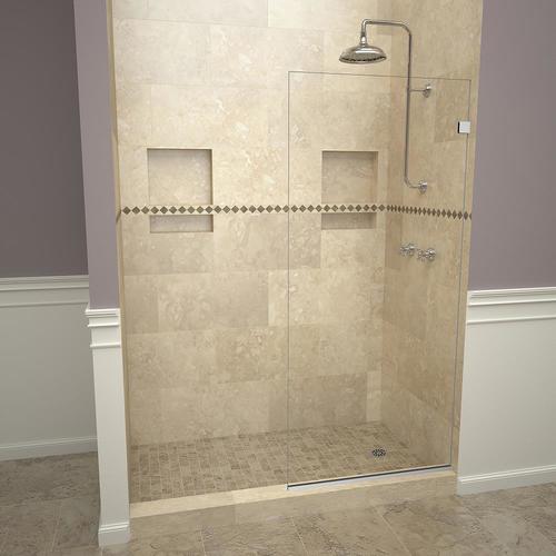 Redi Screen 52 In To 72 In W Semi Frameless Fixed Polished Chrome