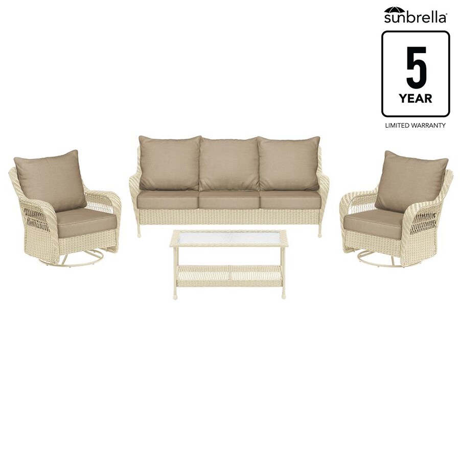 Allen + roth Glenlee 4Piece Wicker Patio Conversation Set at