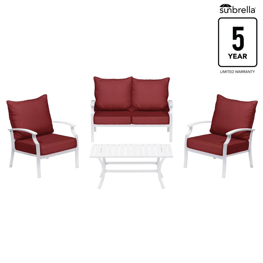 Allen Roth Seavale 4 Piece Metal Frame Patio Conversation Set