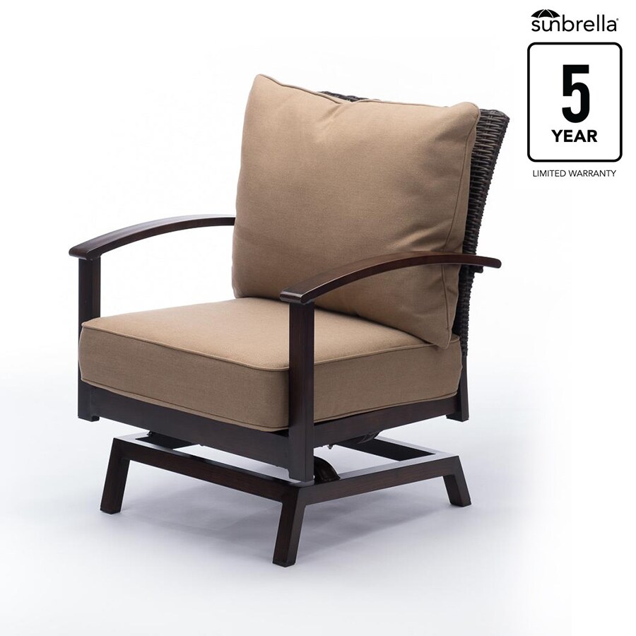 Allen Roth Atworth Set Of 2 Aluminum Spring Motion Conversation Allen Roth Atworth Set Of 2 Aluminum Spring Motion Conversation Chairs With Sailcloth Sisal Sunbrella Cushions