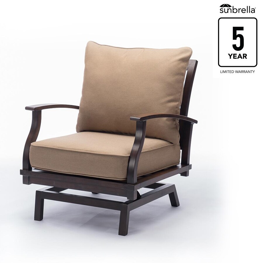 Allen Roth Gatewood Set Of 2 Brown Motion Patio Chairs With Allen Roth Gatewood Set Of 2 Brown Motion Patio Chairs With Sailcloth Sisal Cushions