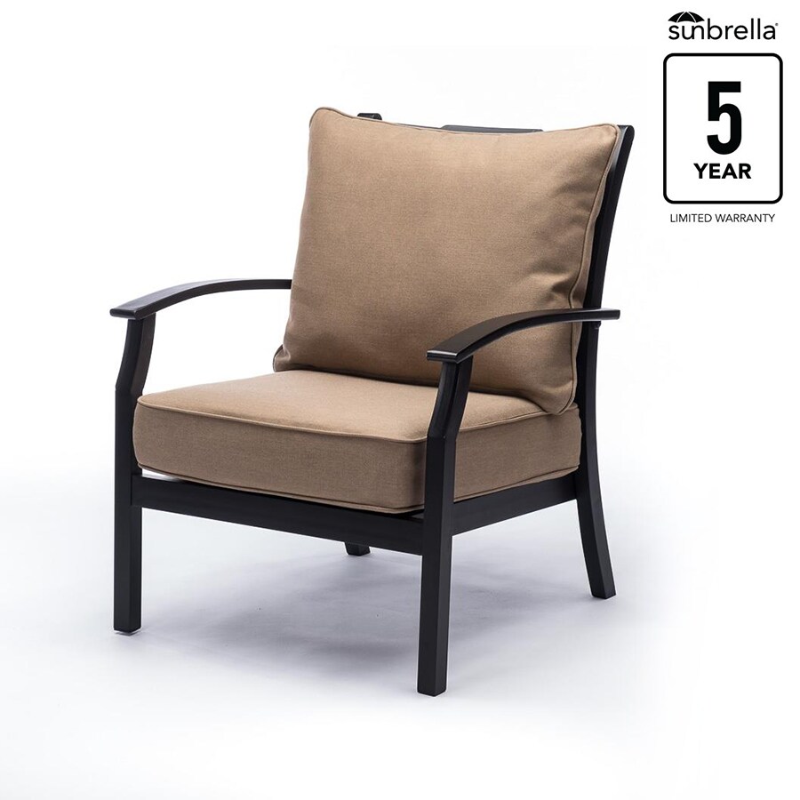 Allen Roth Carrinbridge Set Of 2 Aluminum Conversation Chairs With Allen Roth Carrinbridge Set Of 2 Aluminum Conversation Chairs With Sailcloth Sisal Sunbrella Cushions