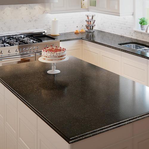 allen + roth Black Pearl Granite Kitchen Countertop Sample in the