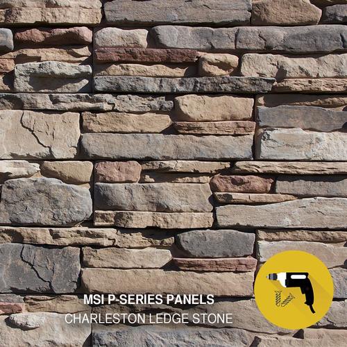 MRock Charleston Ledge Stone Flats 4.9sq ft Manufactured Stone Veneer