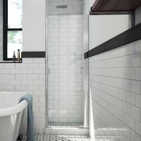 Coastal Shower Doors Paragon 66 In H X 32 In To 32 75 In W Framed Bifold Chrome Shower Door Frosted Glass In The Shower Doors Department At Lowes Com