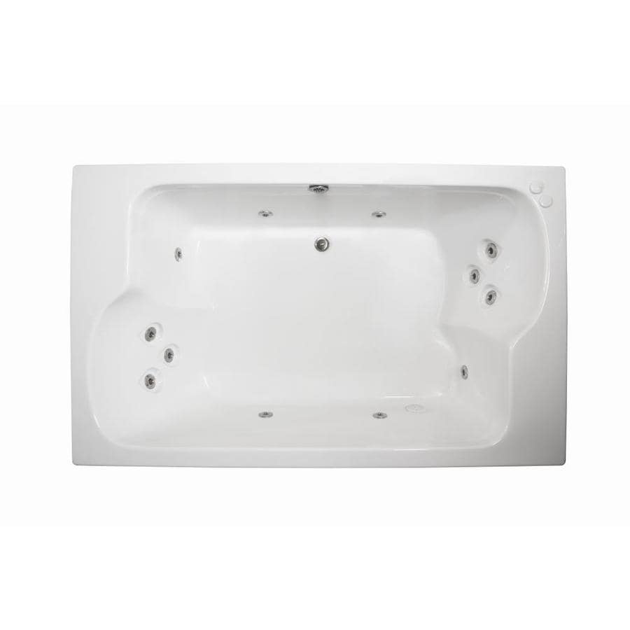 Watertech Whirlpool Baths 7243 WHITE Designer 2-Person White Acrylic Rectangular Whirlpool Tub (Common: 43-in x 72-in; Actual: 23.25-in x 42.625-in x 71.75-in)