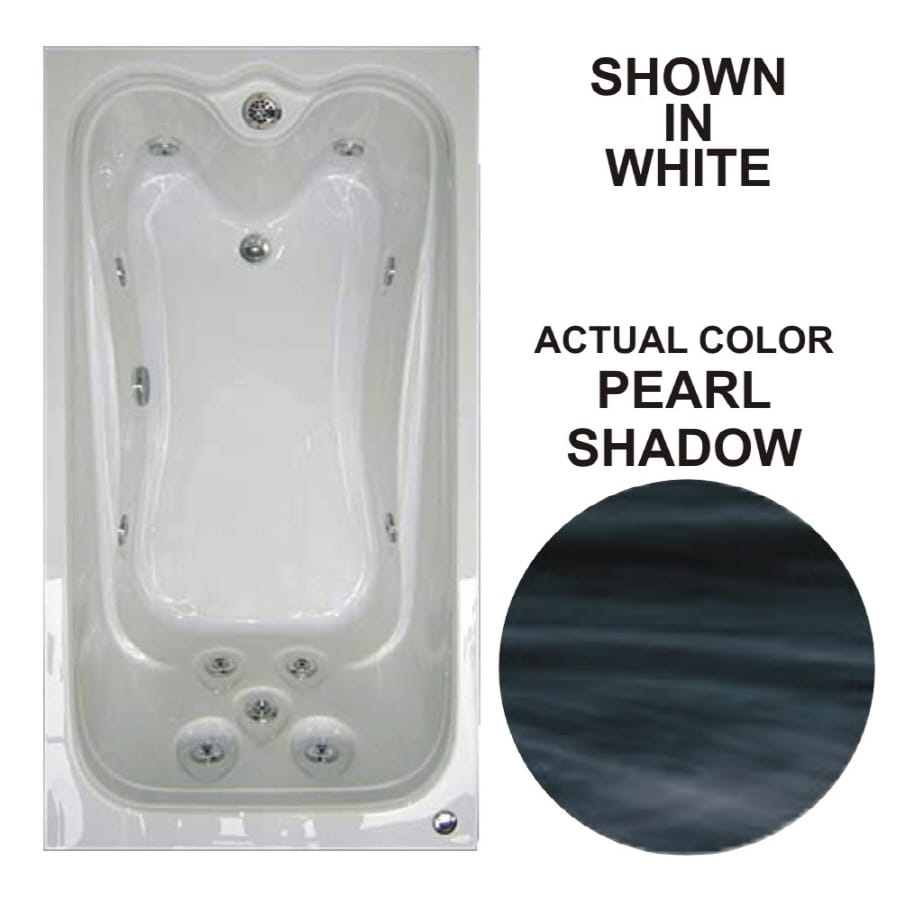 Watertech Whirlpool Baths 6032 ELITE PRL SHDOW Elite Pearl Shadow Acrylic Rectangular Whirlpool Tub (Common: 32-in x 60-in; Actual: 22.75-in x 31.625-in x 59.625-in)
