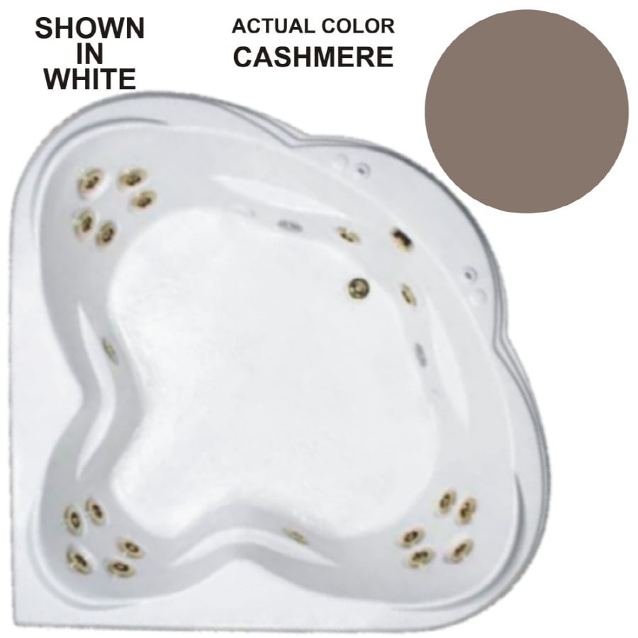 Watertech Whirlpool Baths 62in W x 62in L Cashmere Acrylic Reversible