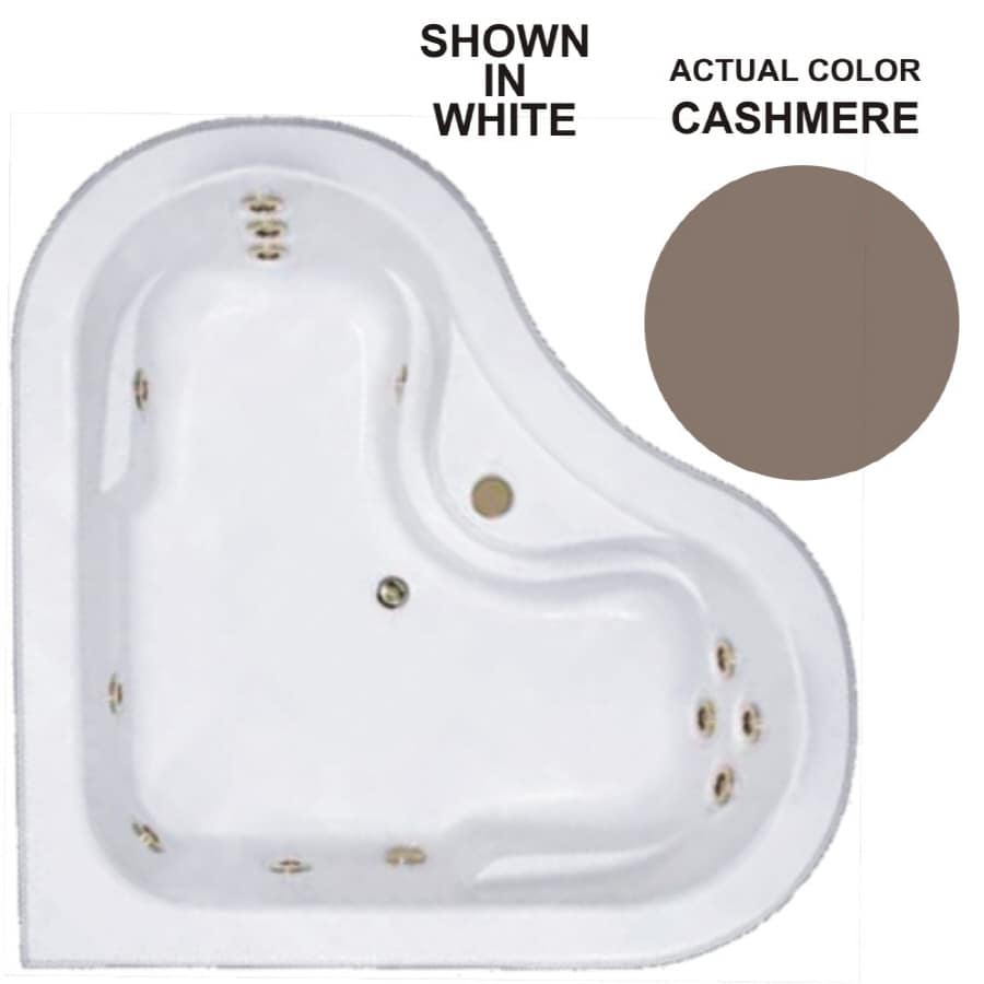 Watertech Whirlpool Baths 64in x 64in Cashmere Acrylic Drain (Center