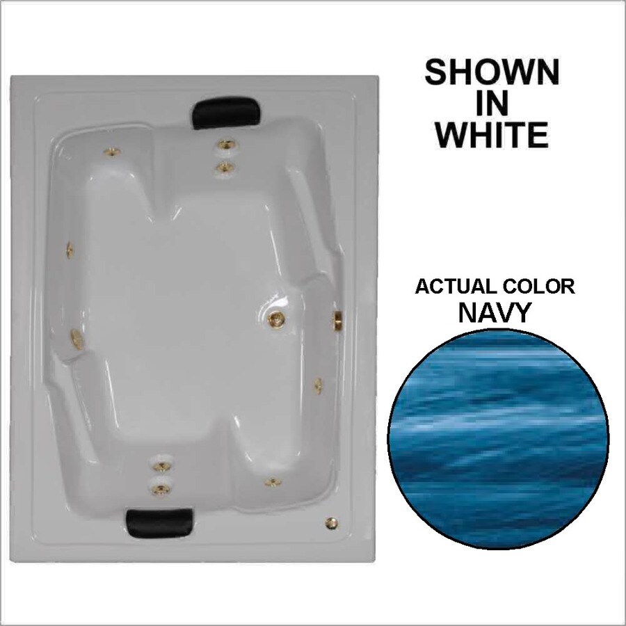 Watertech Whirlpool Baths Designer 53.625in W x 71.5in L Navy Acrylic