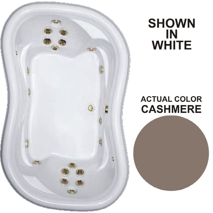 Watertech Whirlpool Baths Designer 52in W x 78in L Cashmere Acrylic