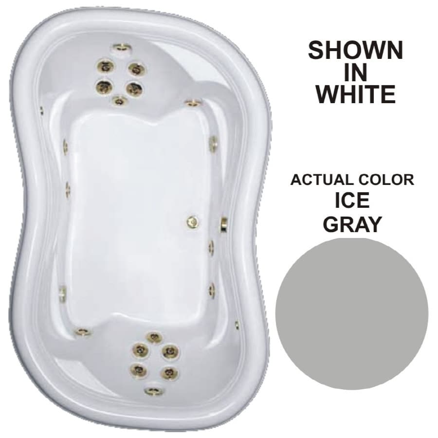 Watertech Whirlpool Baths 7852 ICE GRAY Designer 52-in x 78-in Ice Gray Acrylic (Reversible Drain)