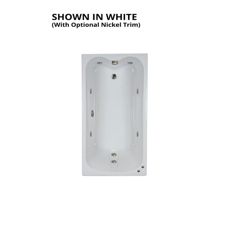 Watertech Whirlpool Baths 6032 ULTRA WHITE Designer 59.75-in White Acrylic Rectangular Reversible Drain Whirlpool Tub