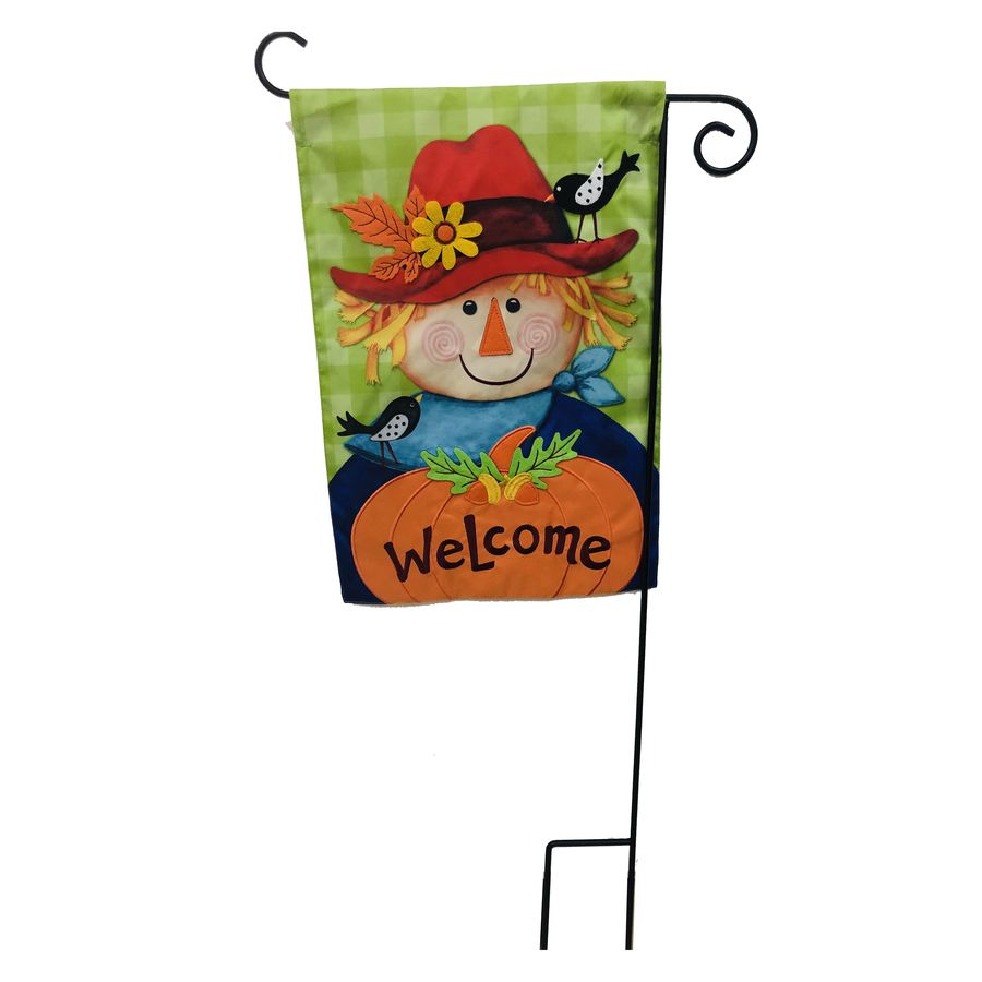 Backyard Glory Fancy Scarecrow Garden Flag w Stand at