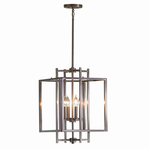 allen + roth Brushed Nickel Industrial Geometric Pendant Light in the
